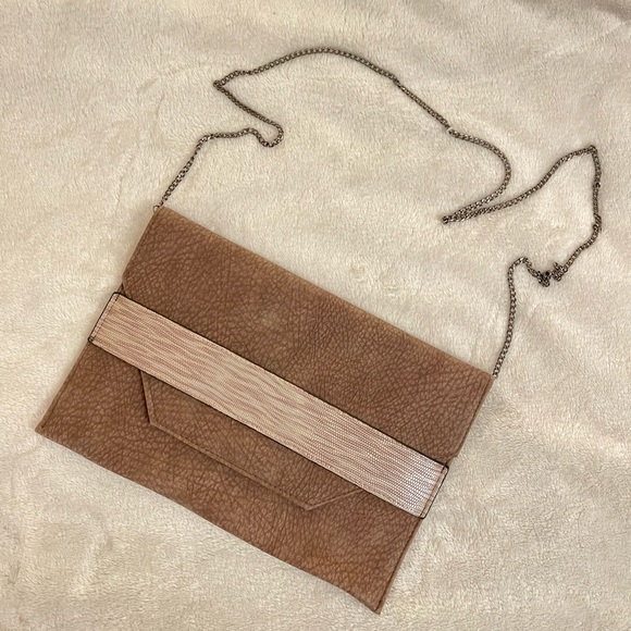 Faux-Suede multi-way clutch, used once!! - Picture 2 of 5